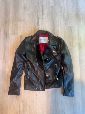 Deadwood Womens Black Leather Moto Jacket